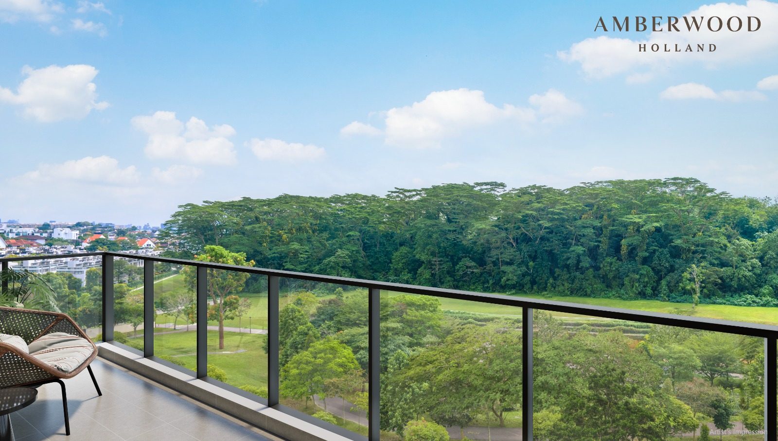 Balcony view towards Holland Plain, artist's impression